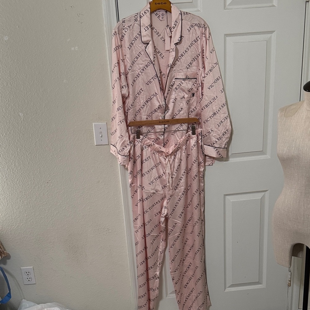 Victoria's Secret Light Pink Logo Pajama Set